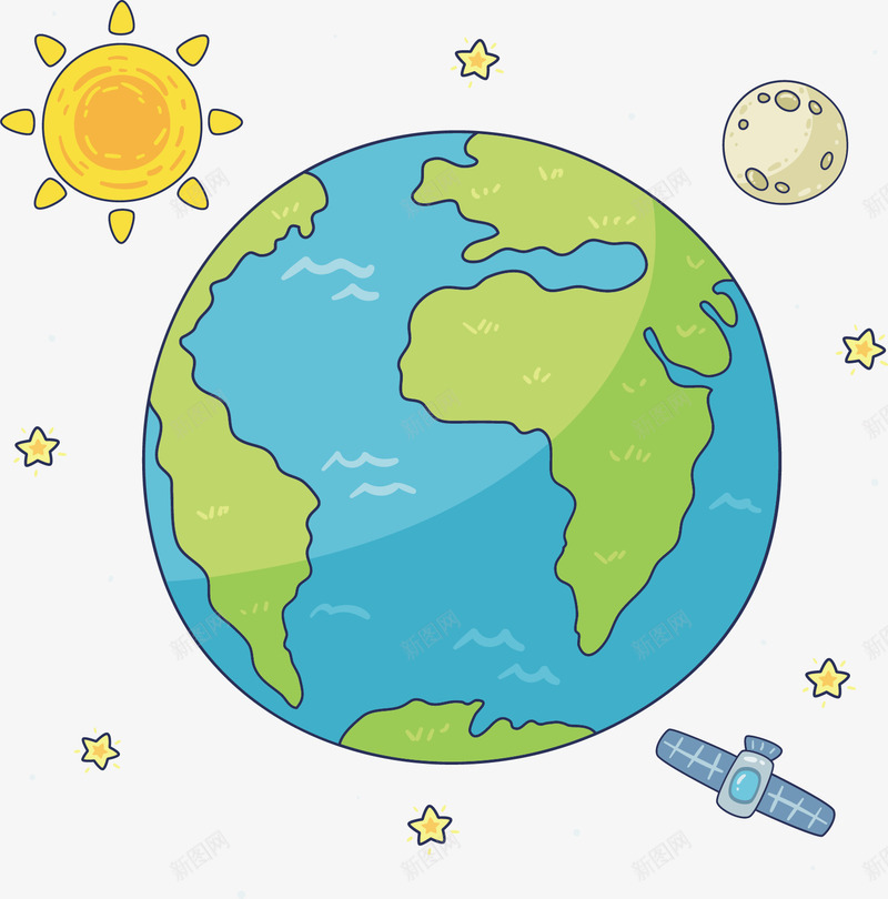 宇宙中的美丽地球矢量图ai免抠素材_88icon https://88icon.com 卡通地球 地球 宇宙 宇宙中的地球 矢量png 美丽地球 矢量图