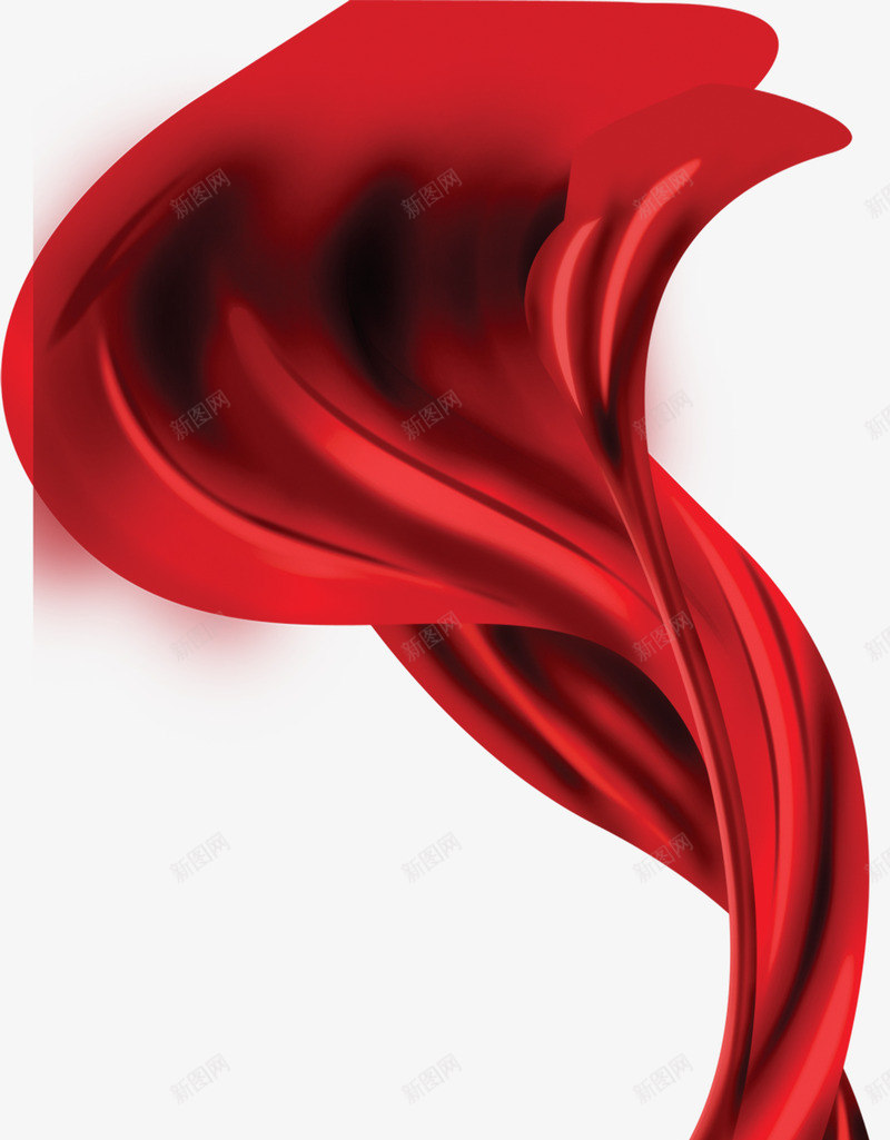 卡通红色丝绸样式海报png免抠素材_88icon https://88icon.com 丝绸 卡通 样式 海报 红色
