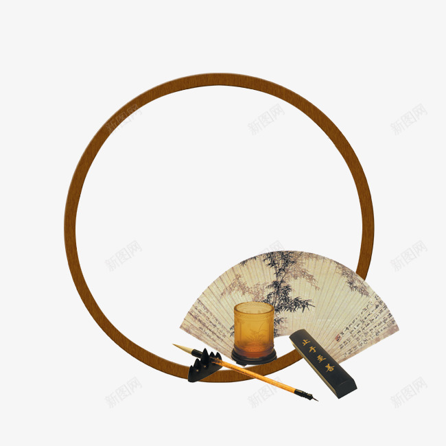 扇子圆框png免抠素材_88icon https://88icon.com 书香 古典边框 古风 圆框 扇子边框 文艺 木框