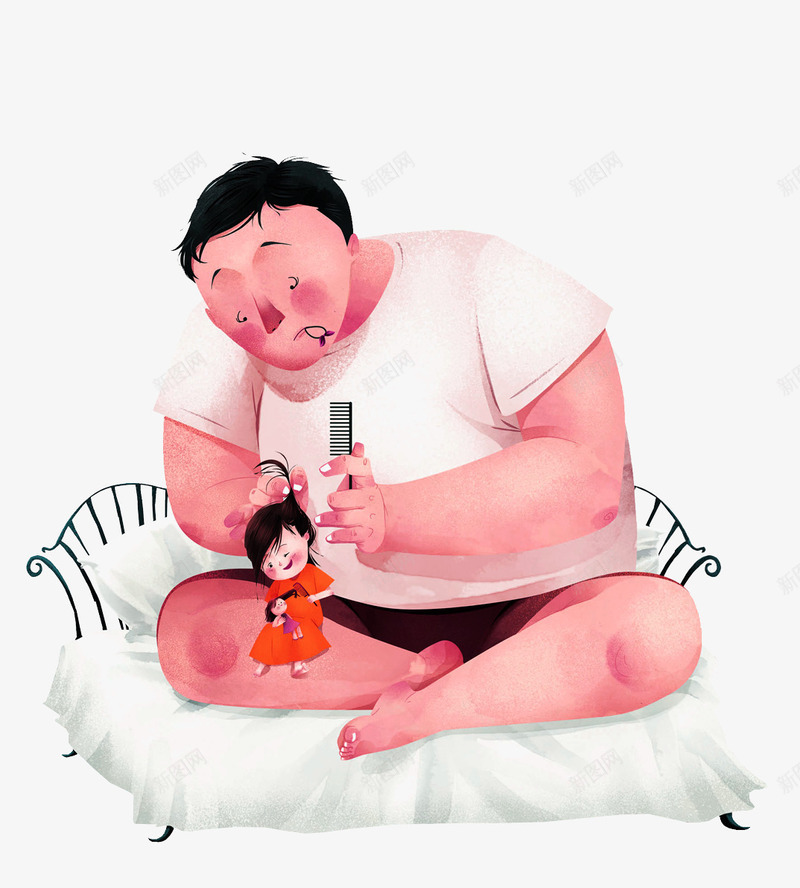 手绘可爱插图父亲节爸爸给女儿理png免抠素材_88icon https://88icon.com 亲子插画 可爱插图 女儿 手绘 手绘可爱插图父亲节爸爸给女儿理发免费下载 父亲节 爸爸 理发