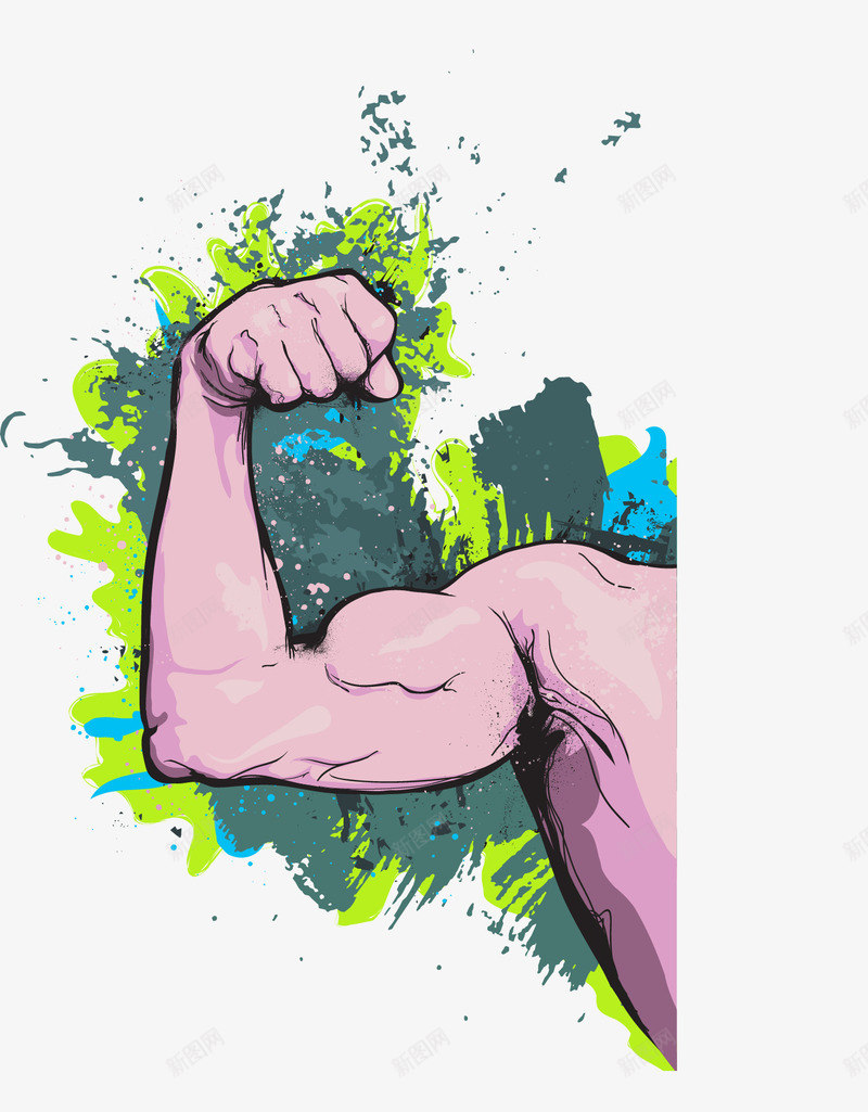 涂鸦肌肉矢量图ai免抠素材_88icon https://88icon.com 力量手臂 手臂 涂鸦 粗壮手臂 肌肉手臂 肌肉群 矢量图