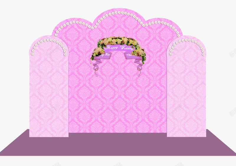 粉色温馨婚礼布置png免抠素材_88icon https://88icon.com 喜庆 婚庆 婚礼布置 签到台 粉色温馨
