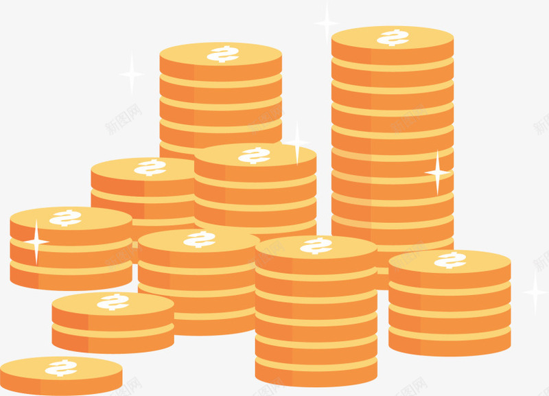 一堆叠放的金色钱币png免抠素材_88icon https://88icon.com 一堆叠放 买东西 圆形 堆叠效果 效果 购物 金币 金色钱币 金钱
