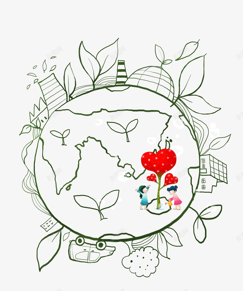 幸福家园png免抠素材_88icon https://88icon.com 和谐 地球 家园 幸福 幸福家园 爱护 社会