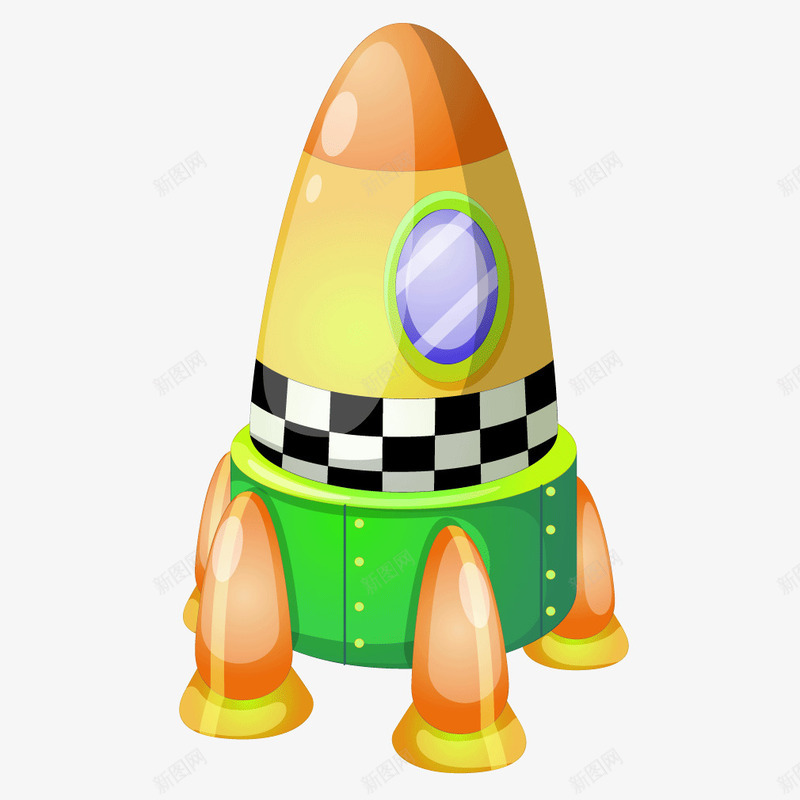 黄色卡通儿童玩具火箭png免抠素材_88icon https://88icon.com 儿童 卡通 卡通火箭 火箭 玩具 黄色