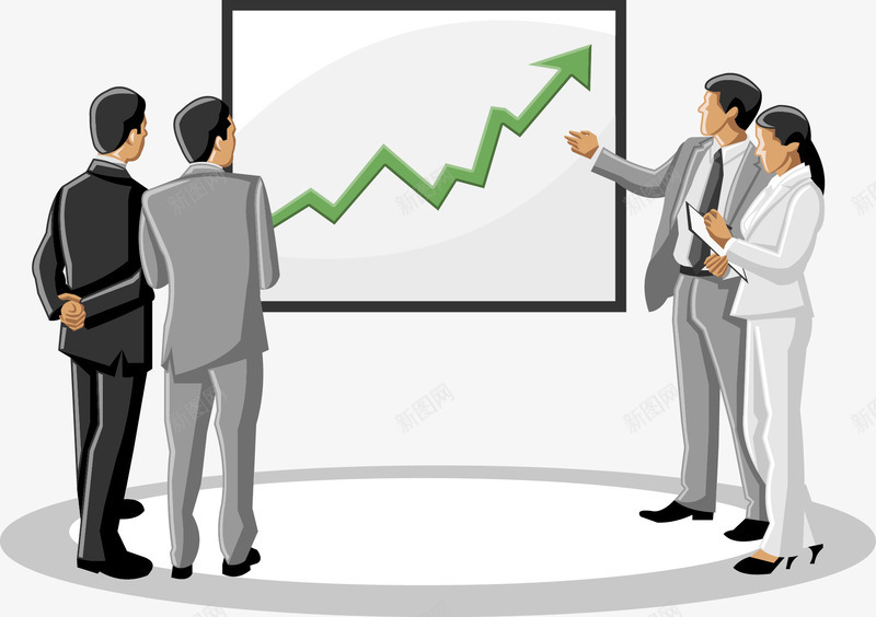 商务人物交谈矢量图ai免抠素材_88icon https://88icon.com 人物交谈 商务 数据线 矢量图