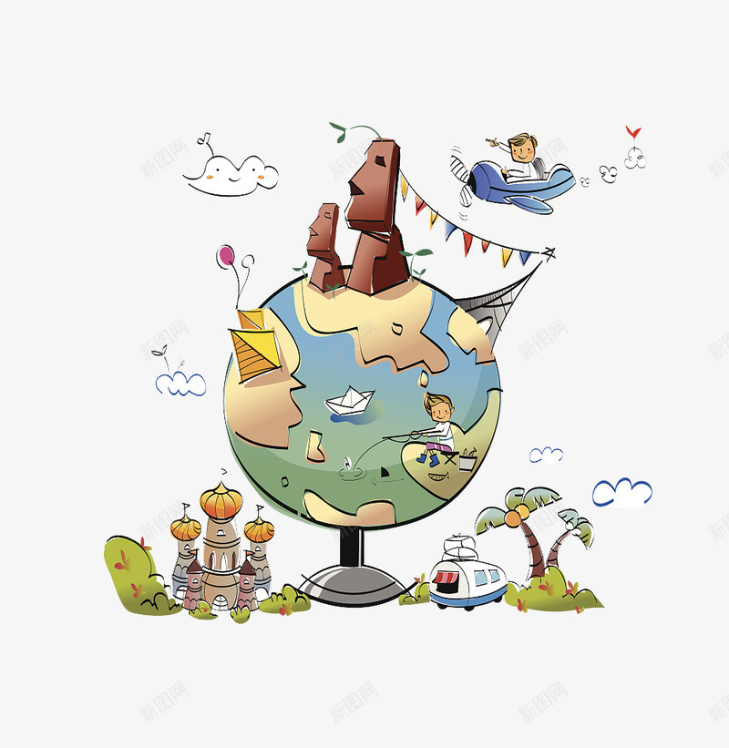 手绘南美洲旅游景点png免抠素材_88icon https://88icon.com 南美洲 南美洲地图 大西洋 太平洋 美洲南部 葡萄牙语 西班牙语