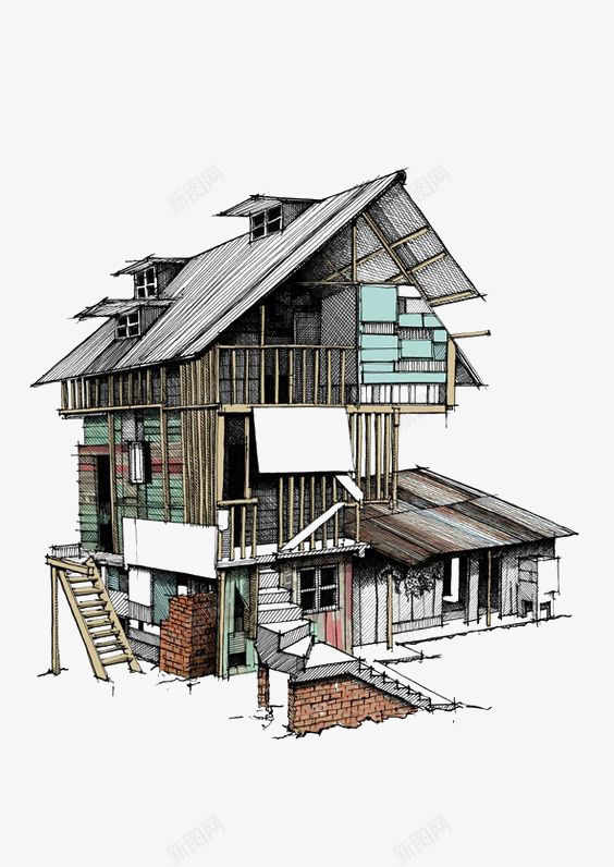 木质建筑png免抠素材_88icon https://88icon.com 卡通 建筑 房子 手绘 插画 木质 涂鸦 速写