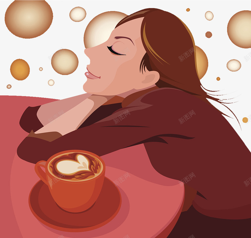 时尚插图迎风吹着陶醉的女孩png免抠素材_88icon https://88icon.com 咖啡 女孩 时尚插图 迎风吹 醉了 闭上眼睛 陶醉