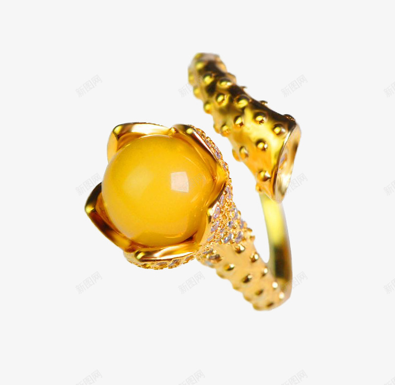 蜜蜡活扣宝石戒指png免抠素材_88icon https://88icon.com 产品实物 宝石 戒指 玉石 珠宝 蜜蜡 首饰 黄宝石
