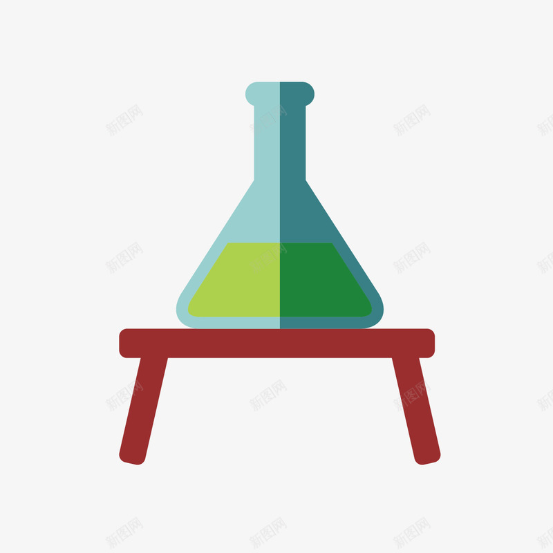 科研烧杯png免抠素材_88icon https://88icon.com 实验 支撑 桌子 烧杯 生物科研 科研 蓝色杯子 锥形 黄色液体
