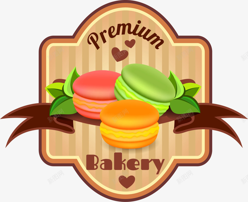 咖啡色马卡龙标签png免抠素材_88icon https://88icon.com 咖啡色标签 甜品 甜食 绸带 装饰图案 食物 马卡龙
