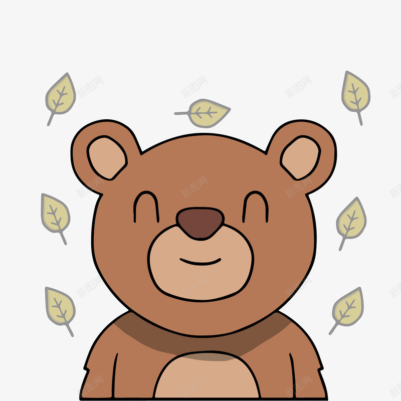 微笑可爱小熊动物png免抠素材_88icon https://88icon.com 卡通动物 卡通小熊 可爱小熊 微笑表情