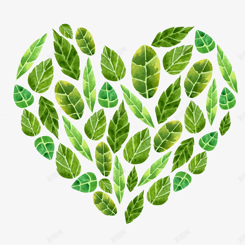 树叶组成的心png免抠素材_88icon https://88icon.com eps矢量图 叶子 大图免抠 心 树叶 高清免抠