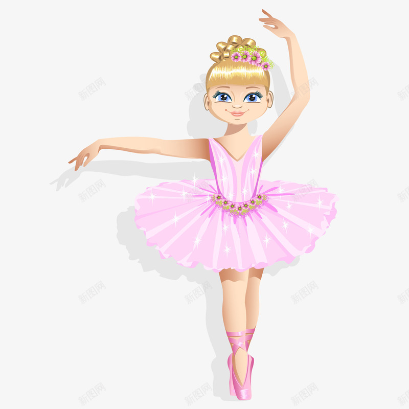 粉色裙装芭蕾舞女孩png免抠素材_88icon https://88icon.com 卡通女孩 小女孩 粉色裙子 背景装饰 芭蕾舞女孩