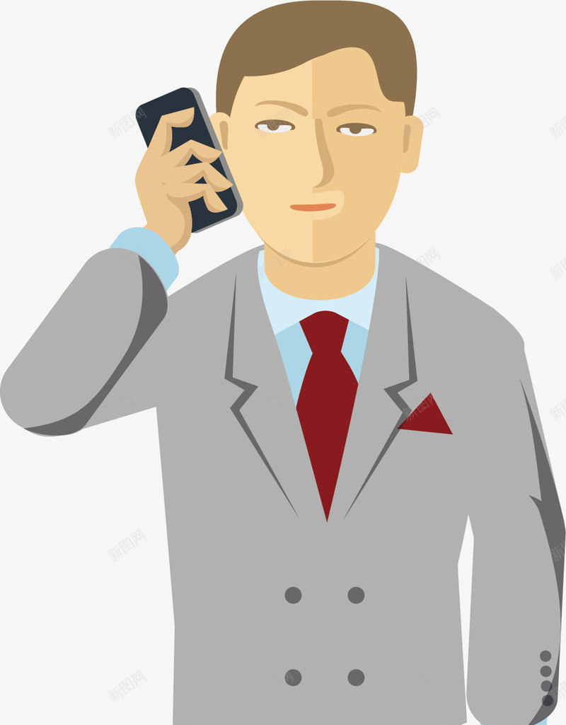 商务男士png免抠素材_88icon https://88icon.com 卡通 商务成功人 商务男士 手绘 打电话