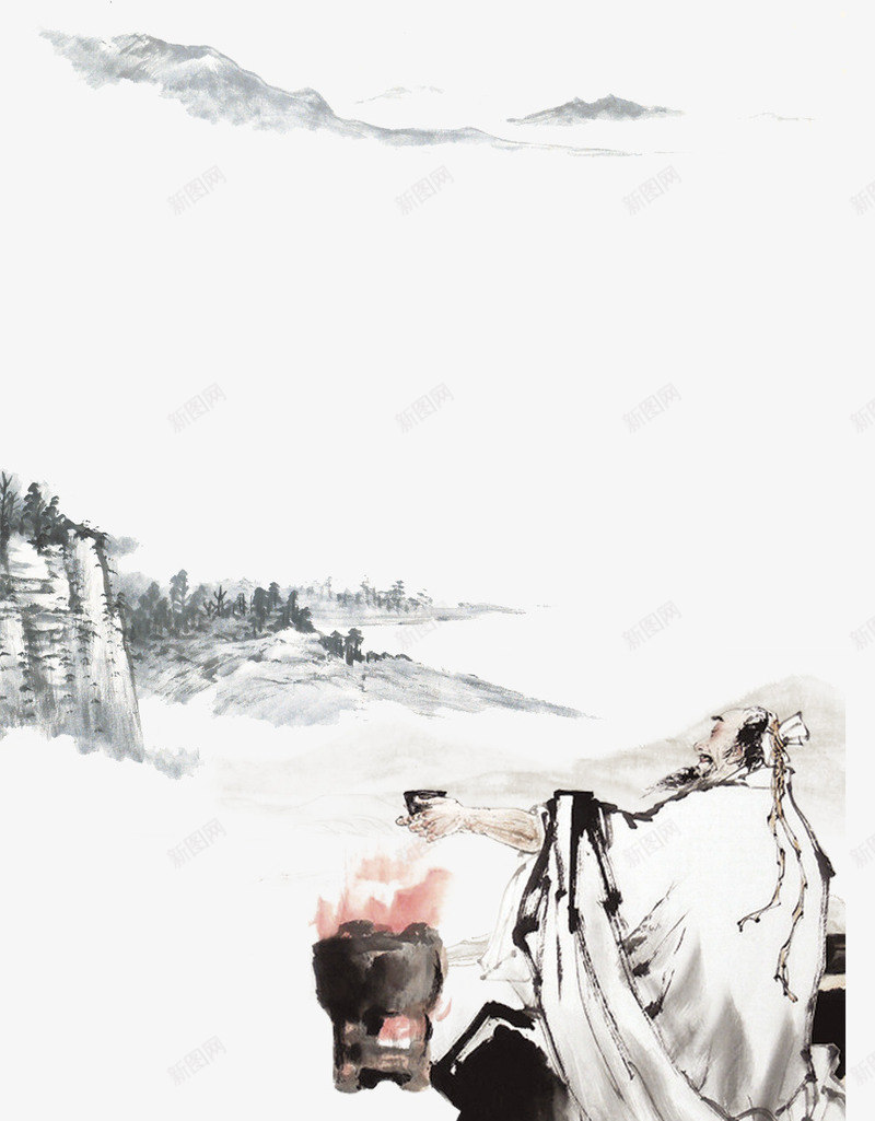 中国风孔子png免抠素材_88icon https://88icon.com 孔子 尊贤 山水风景 敬老尊贤 老子 老子孔子 道家学派
