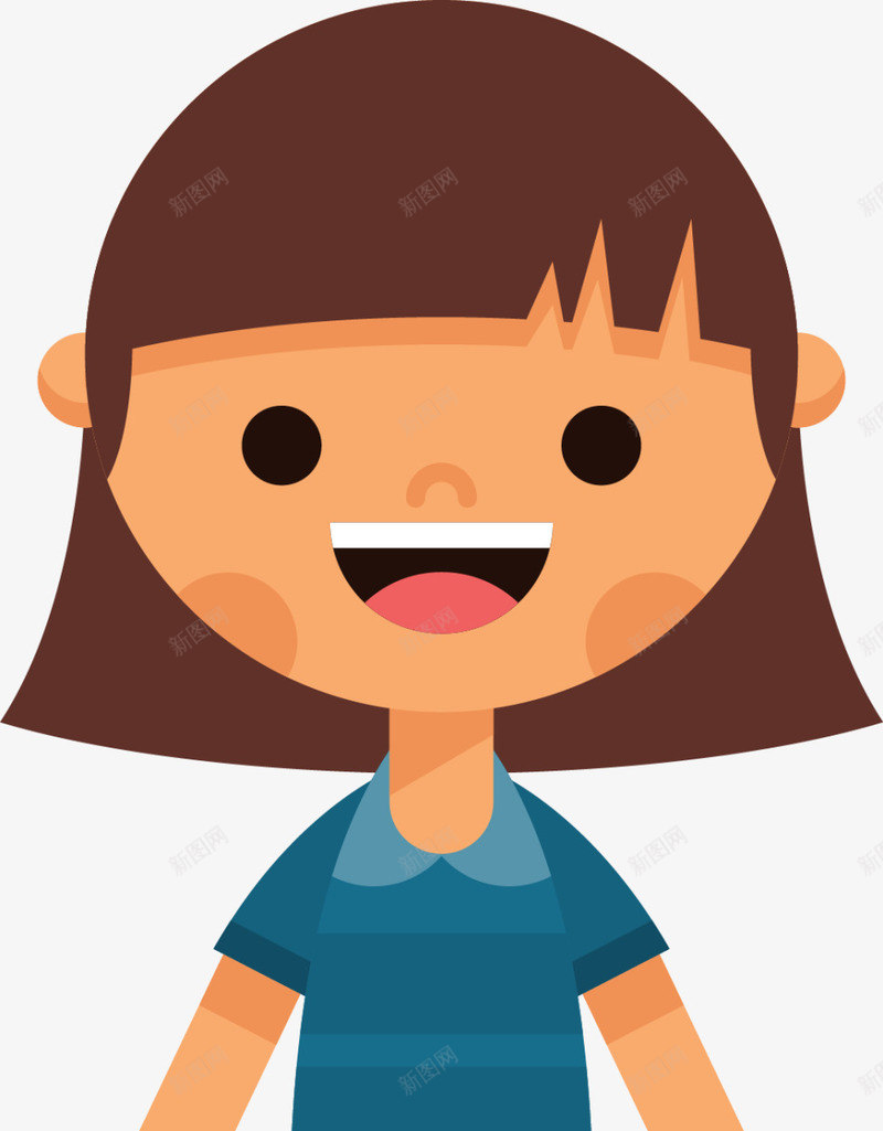 站立不动的可爱女孩png免抠素材_88icon https://88icon.com 可爱女孩 害羞 开心 短发女孩 站立不动 笑脸