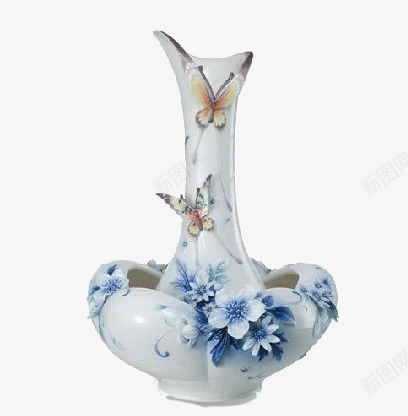 花瓶png免抠素材_88icon https://88icon.com 中国风 古典茶壶 淡雅 花卉装饰 蓝色 陶瓷