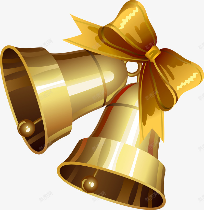 金色闪耀铃铛png免抠素材_88icon https://88icon.com 圣诞快乐 圣诞节 节日响铃 蝴蝶结 装饰图案 金色铃铛