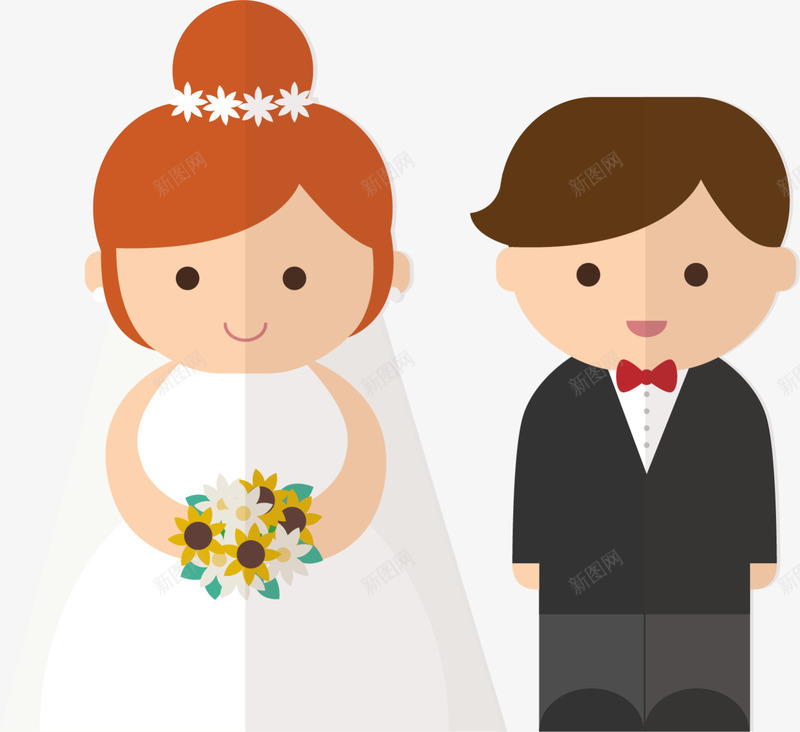 可爱卡通婚礼新人png免抠素材_88icon https://88icon.com 卡通新人 婚姻 婚庆 婚礼小人 新娘 新郎 浪漫 爱情