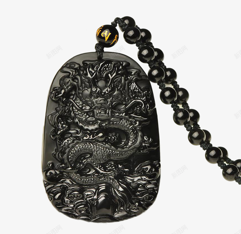 龙腾四海黑曜石吊坠png免抠素材_88icon https://88icon.com 产品实物 吊坠 宝石 玉佩 玉石 珠宝 雕刻 首饰 黑曜石