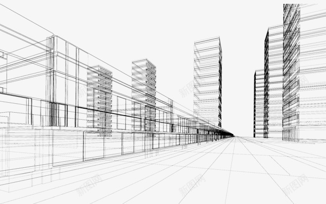 黑色城市建筑线条png免抠素材_88icon https://88icon.com 城市建筑 线条 背景装饰 黑色