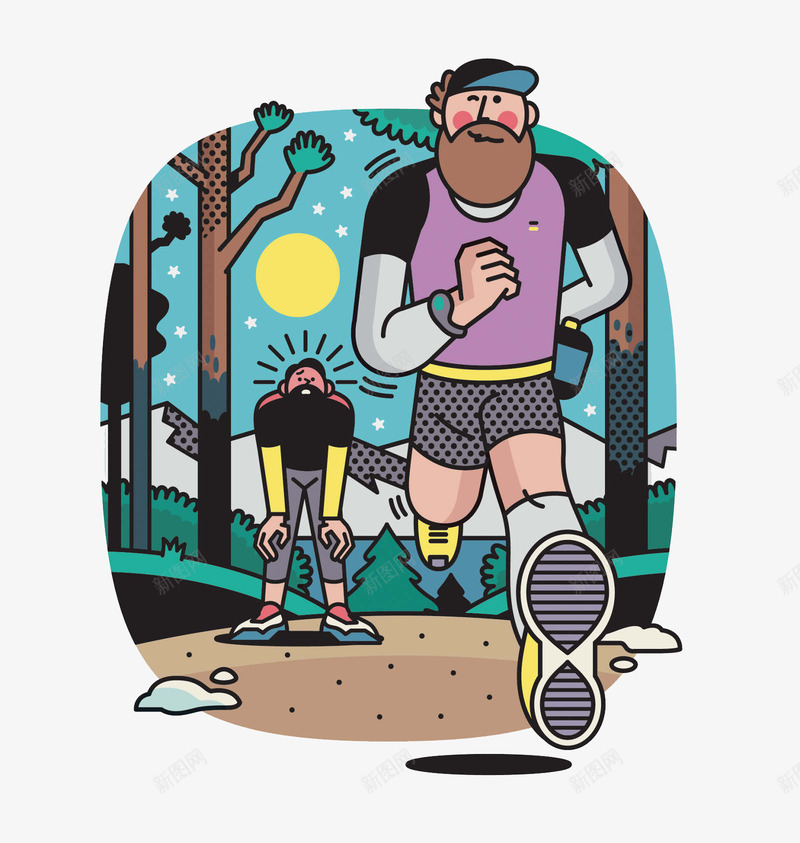 晨跑的人png免抠素材_88icon https://88icon.com Q版 卡通 嘻哈 插画 晨跑 暗黑系 涂鸦 潮流 潮牌 美式漫画 美漫 街头涂鸦 跑步 跑步漫画