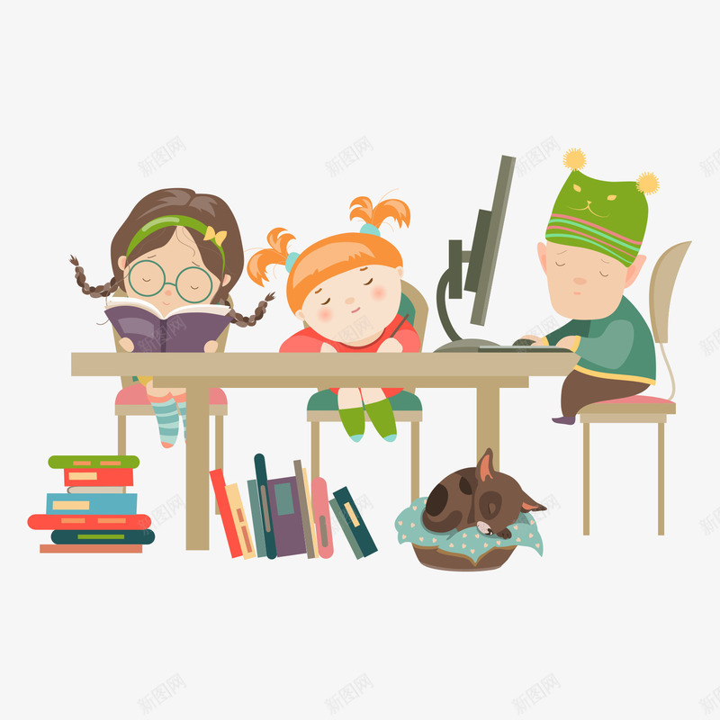 高考加油悬梁刺股卡通人物矢量图ai免抠素材_88icon https://88icon.com 创意设计 卡通人物 悬梁刺股 毕业季 高考加油 矢量图