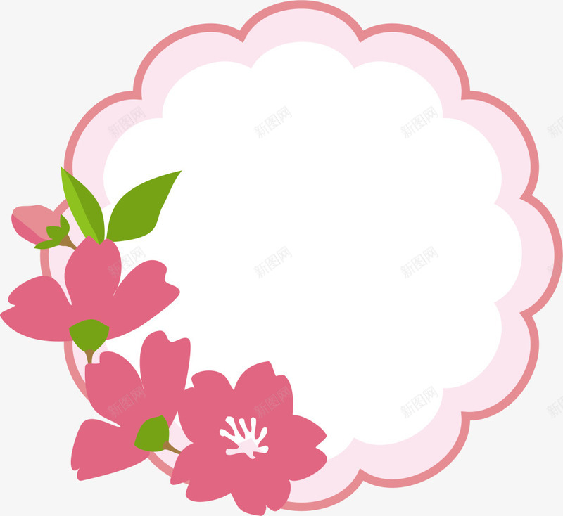 红色春季花朵标签png免抠素材_88icon https://88icon.com 春天 春季 春日 红色花朵 自然 花朵标签 花边吊牌 鲜花