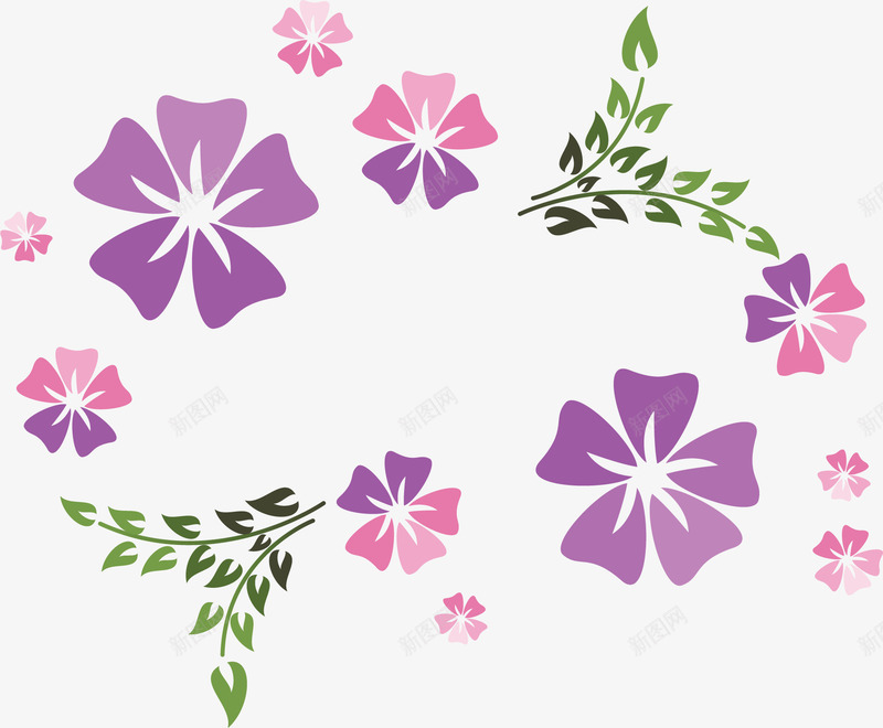 浪漫紫色碎花边框png免抠素材_88icon https://88icon.com 春花 矢量png 碎花 碎花边框 紫色碎花 紫色花朵