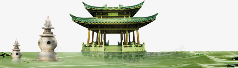 古风建筑亭子png免抠素材_88icon https://88icon.com 中国风 亭子 古风 古风春景 建筑 景点 景色 杭州 绿色 西湖