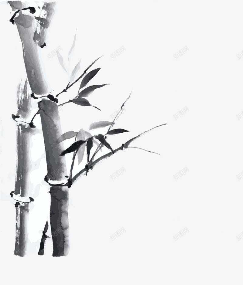 手绘水墨竹矢量图ai免抠素材_88icon https://88icon.com 中国风 墨竹图案 手绘 水墨竹 矢量图 简笔山水画