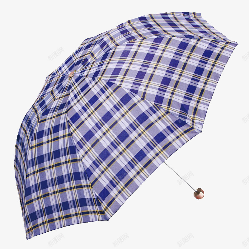 男士商务格子雨伞png免抠素材_88icon https://88icon.com 产品实物 商务用伞 男士伞 蓝白灰格子 雨伞