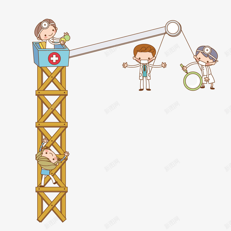 开塔吊的医生png免抠素材_88icon https://88icon.com 医生 塔吊 工地 工地塔吊 治疗