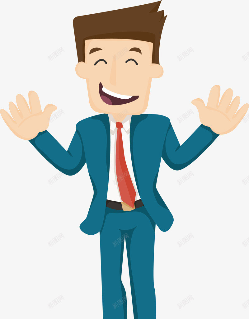 职场男人人物插画png免抠素材_88icon https://88icon.com 人物插画 开心 摆手 职场人物 职场男人 西装革履