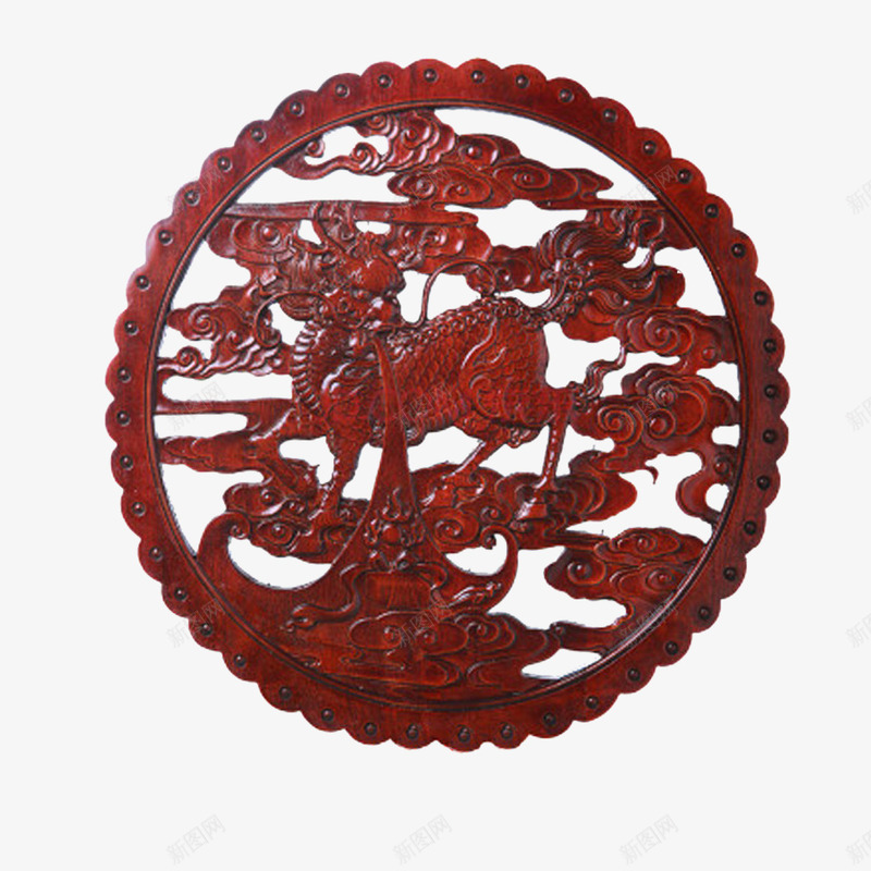 暗红镂空木雕png免抠素材_88icon https://88icon.com 暗红 精致 美观 镂空木雕