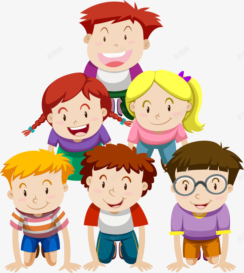 叠罗汉毕业照png免抠素材_88icon https://88icon.com 叠罗汉 幼教 毕业照 矢量素材 集体照