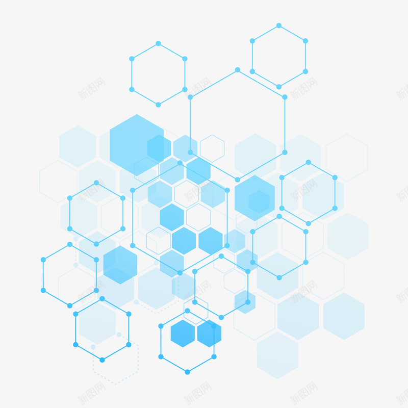 科技几何图形png免抠素材_88icon https://88icon.com 六角 几何 几何图形 科技 科技感框 蓝色