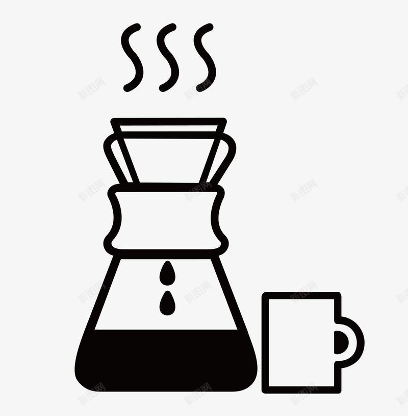 咖啡壶简图png免抠素材_88icon https://88icon.com 一个 卡通 咖啡 手冲壶 手绘 杯子 简笔 线条