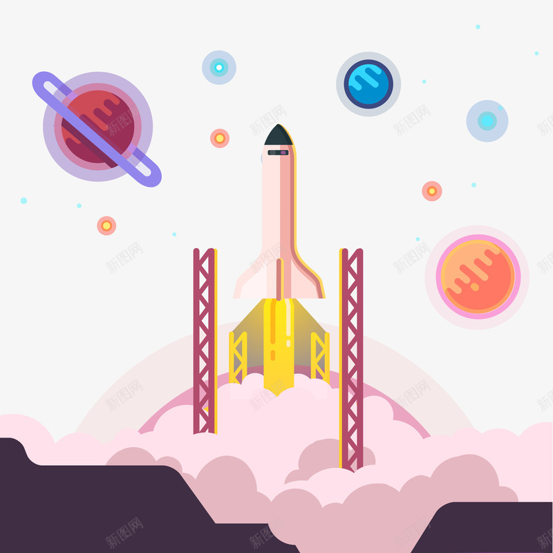火箭矢量图ai免抠素材_88icon https://88icon.com 个性 创意 卡通 卡通宇航员与火箭 太空 太空飞船 宇宙 宇宙船 宇宙飞船 扁平化 星球 火箭升天 矢量图 矢量素材 航天科技 行星