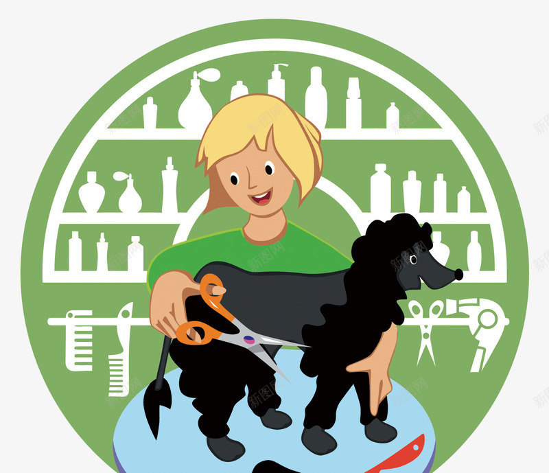 卡通宠物美容矢量图eps免抠素材_88icon https://88icon.com 卡通 宠物美容 宠物美容PNG矢量图 宠物美容免扣PNG图 手绘 矢量宠物美容 绿色 贵宾 矢量图