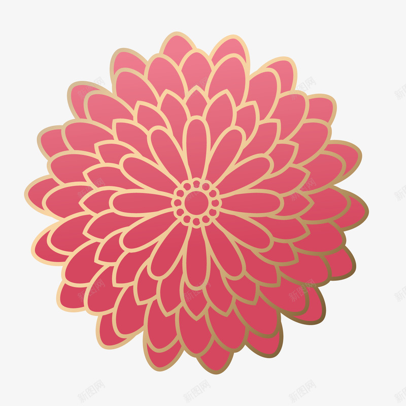 粉色渐变花朵绽放元素png免抠素材_88icon https://88icon.com 图案 春节 渐变 粉色 自然 花朵 花纹 装饰 金色