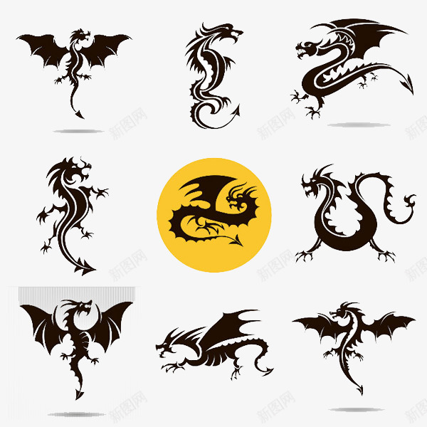 精致龙纹身png免抠素材_88icon https://88icon.com 吐火的龙 标志 纹身 龙纹