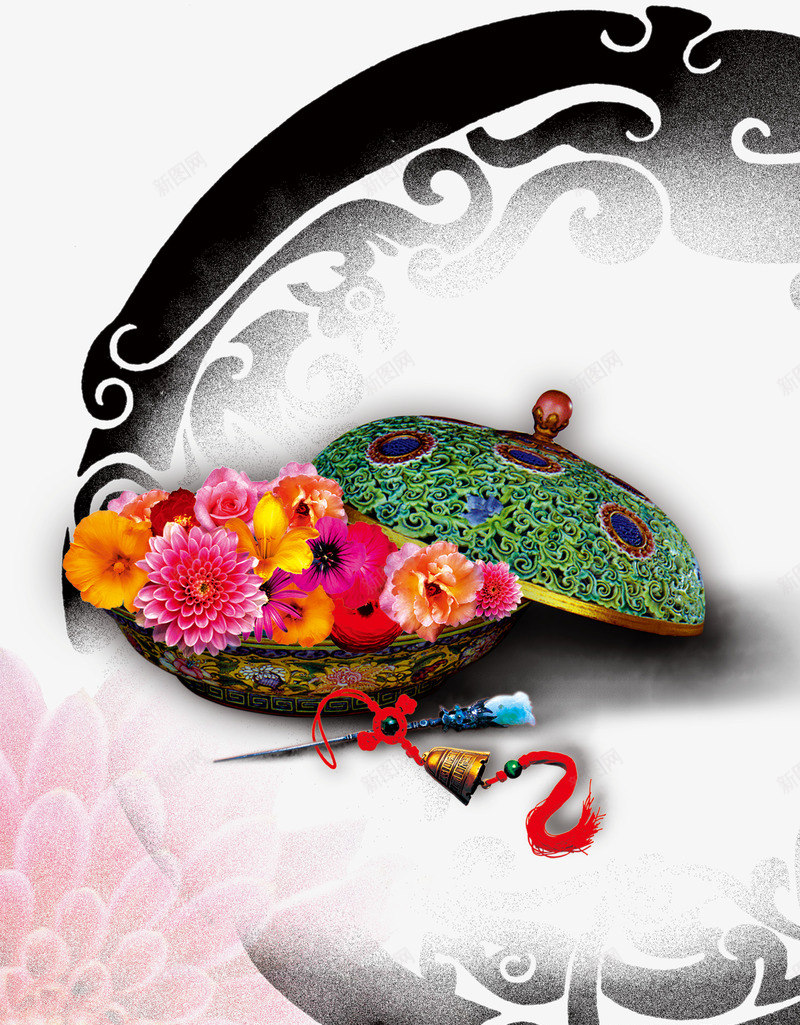 中国风花开富贵png免抠素材_88icon https://88icon.com 中国风 富贵 素材 花开