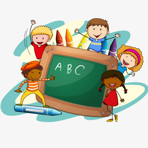 快来学英语小学生们矢量图ai免抠素材_88icon https://88icon.com 卡通 学生 英语 黑板 矢量图