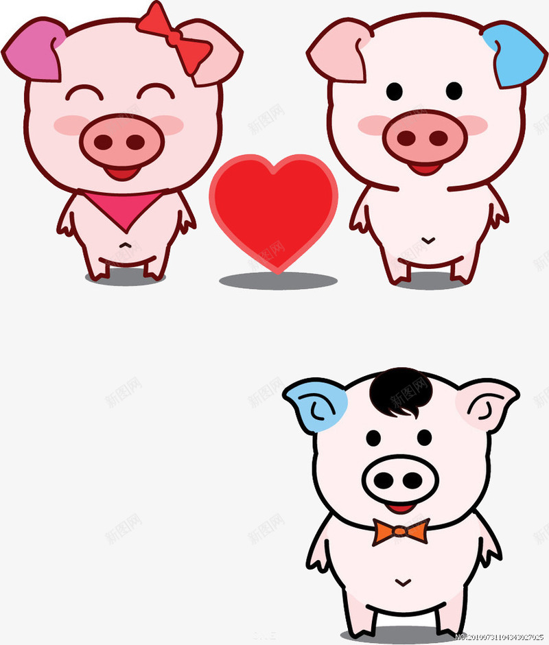 开心卡通小猪png免抠素材_88icon https://88icon.com 卡通 多样 小猪 开心