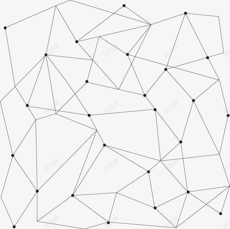 黑色网状线条科技感png免抠素材_88icon https://88icon.com 几何 漂浮 漂浮物 现代 科技 科技漂浮物 线条