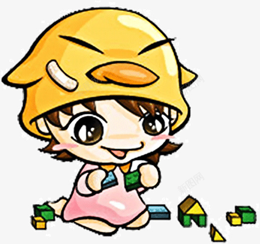 搭积木的小娃娃png免抠素材_88icon https://88icon.com 卡通 可爱 小娃娃 搭积木
