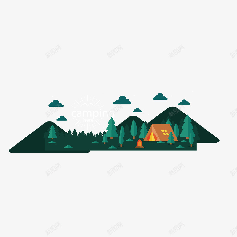 户外露营png免抠素材_88icon https://88icon.com 夜晚 帐篷 户外 露营